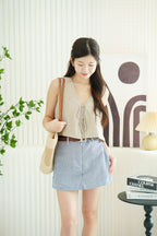 Willa Stripes Mini Skort in Blue