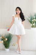 (Premium) Mirabelle Mini A-Line Tulle Dress in White