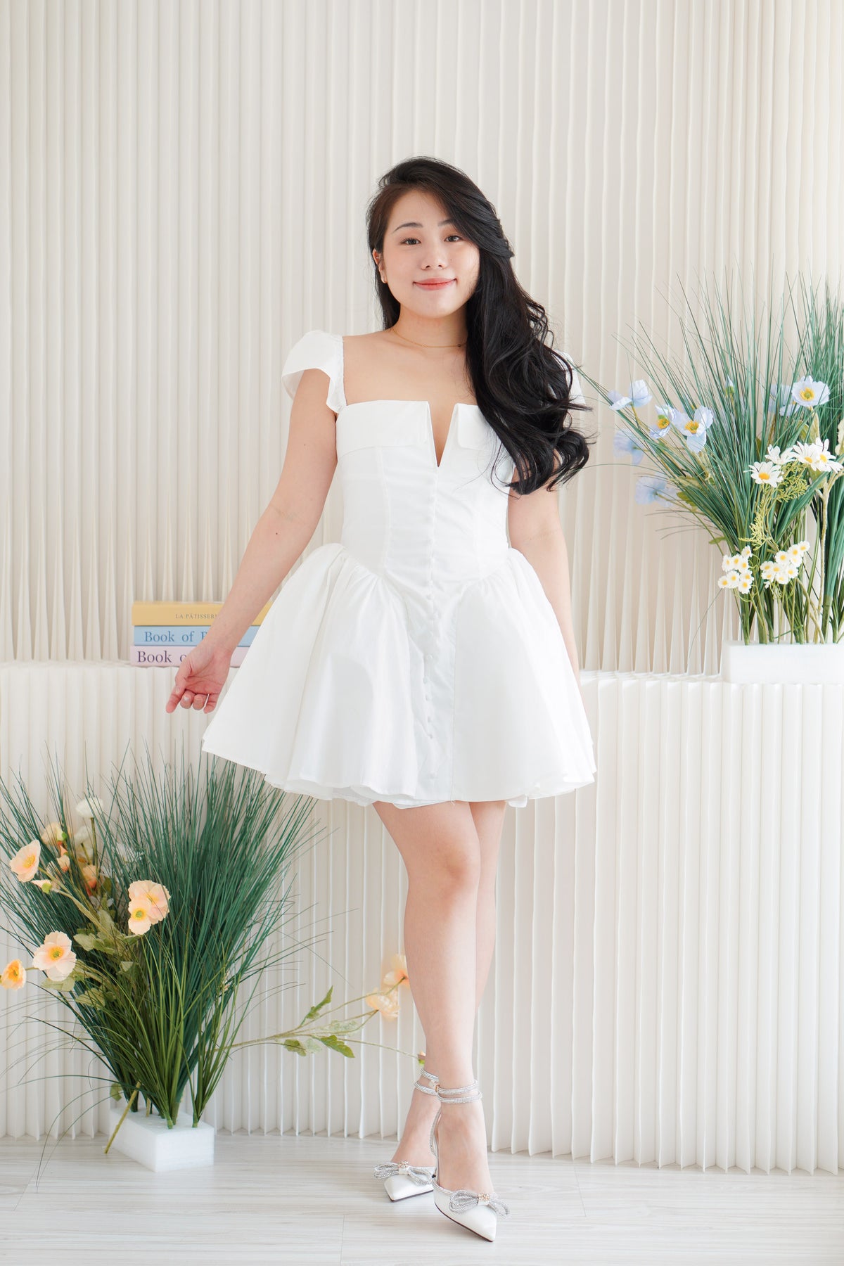 (Premium) Mirabelle Mini A-Line Tulle Dress in White