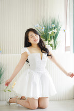 (Premium) Mirabelle Mini A-Line Tulle Dress in White