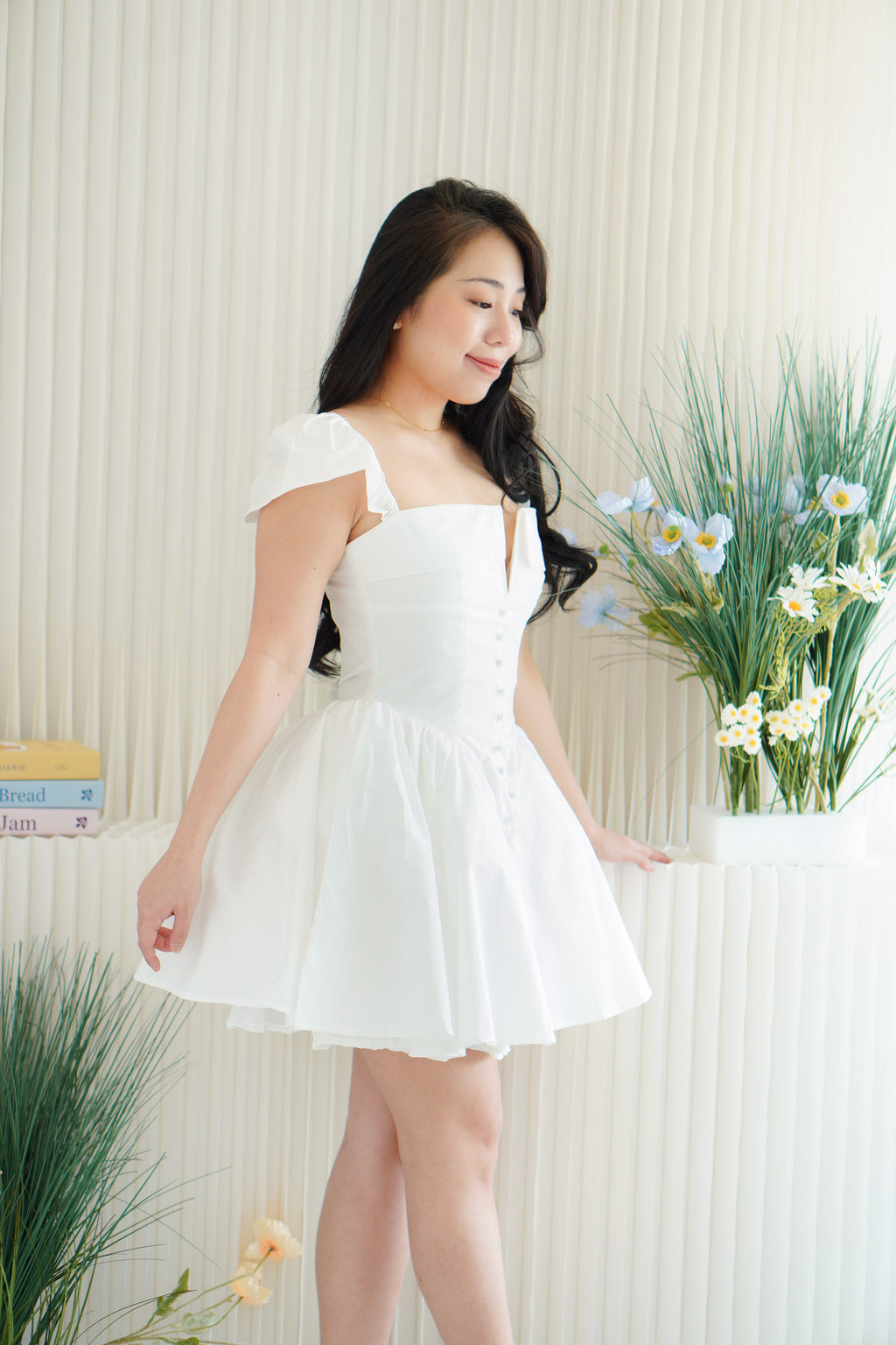 (Premium) Mirabelle Mini A-Line Tulle Dress in White