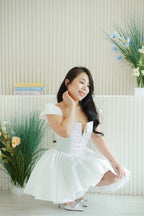 (Premium) Mirabelle Mini A-Line Tulle Dress in White