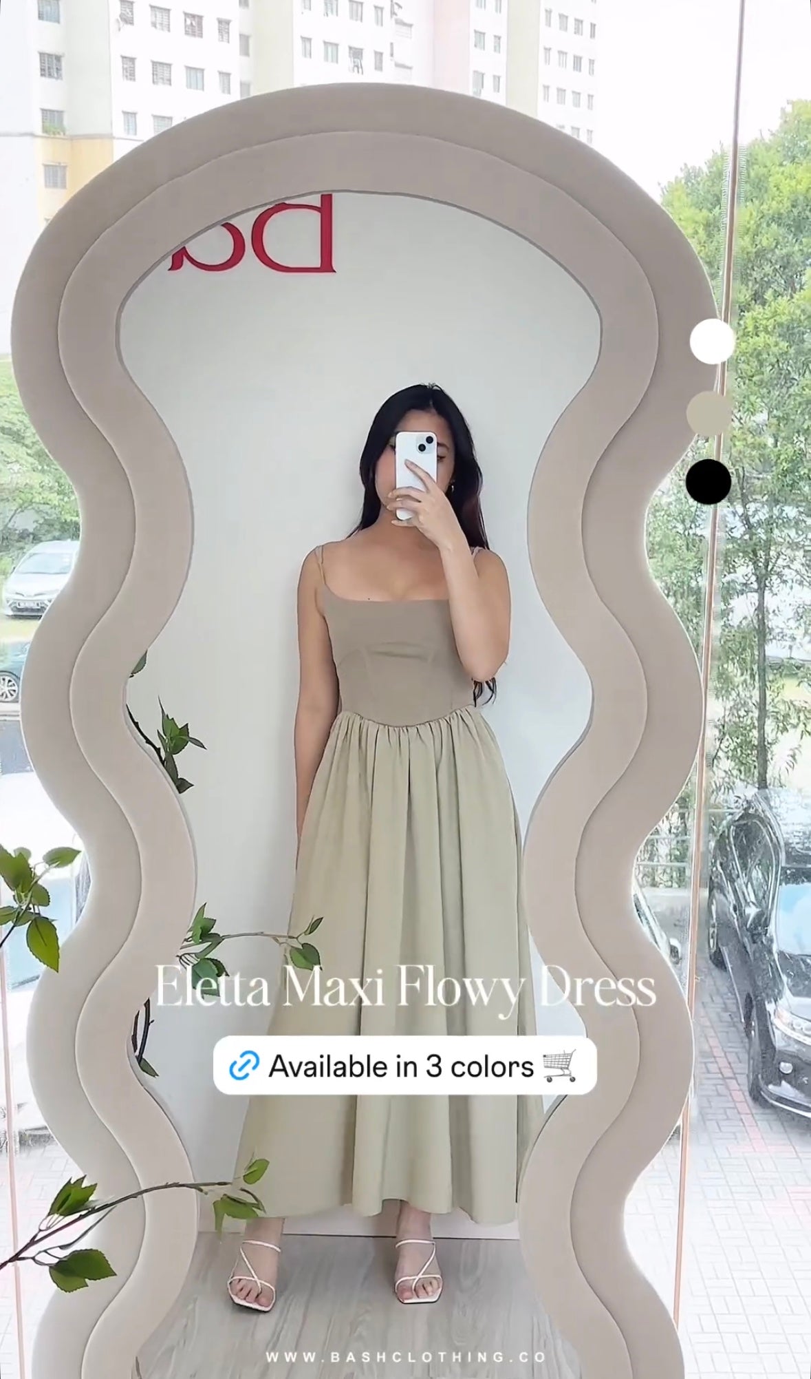 Eletta Maxi Flowy Dress in Green