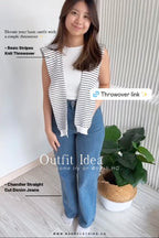 Basic Stripes Throwover + Chandler Jeans - As Seen On @zhernn__