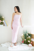 Lime Storm Tube Maxi Dress in Light Pink