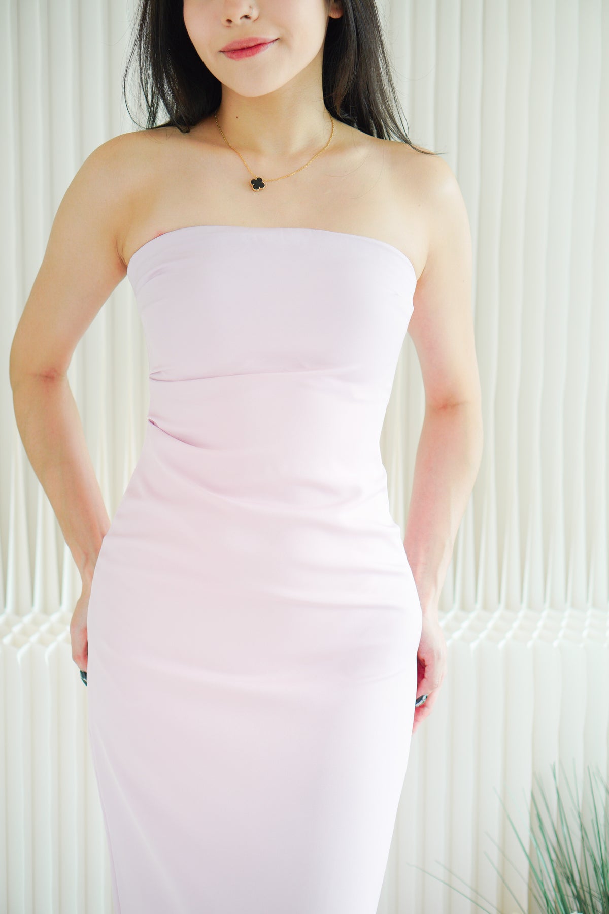Lime Storm Tube Maxi Dress in Light Pink