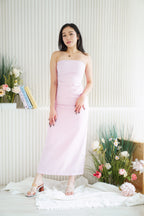 Lime Storm Tube Maxi Dress in Light Pink