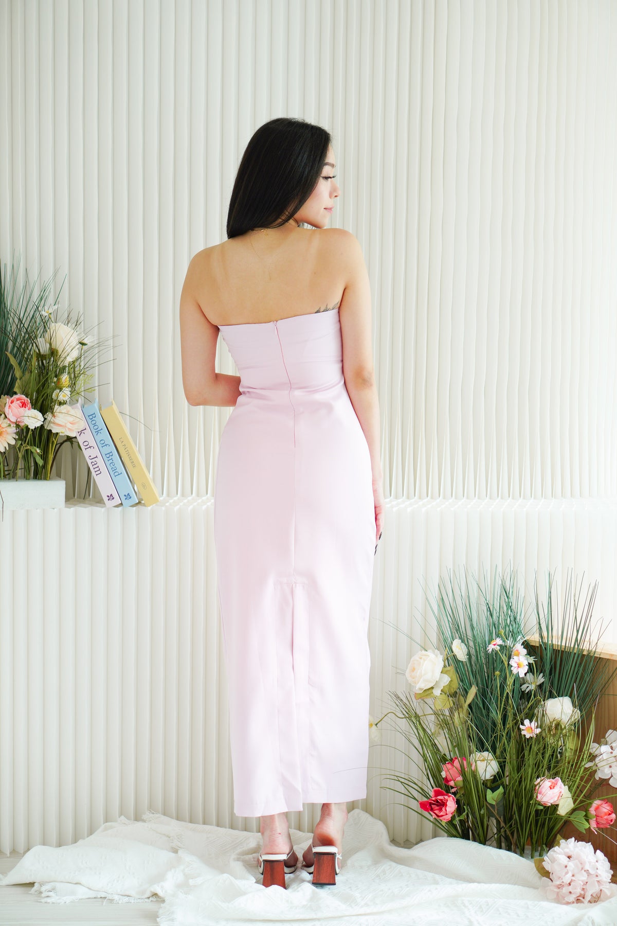 Lime Storm Tube Maxi Dress in Light Pink