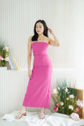 Lime Storm Tube Maxi Dress in Dark Pink