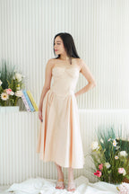 Posy Drop Waist A-Line Dress in Light Pink