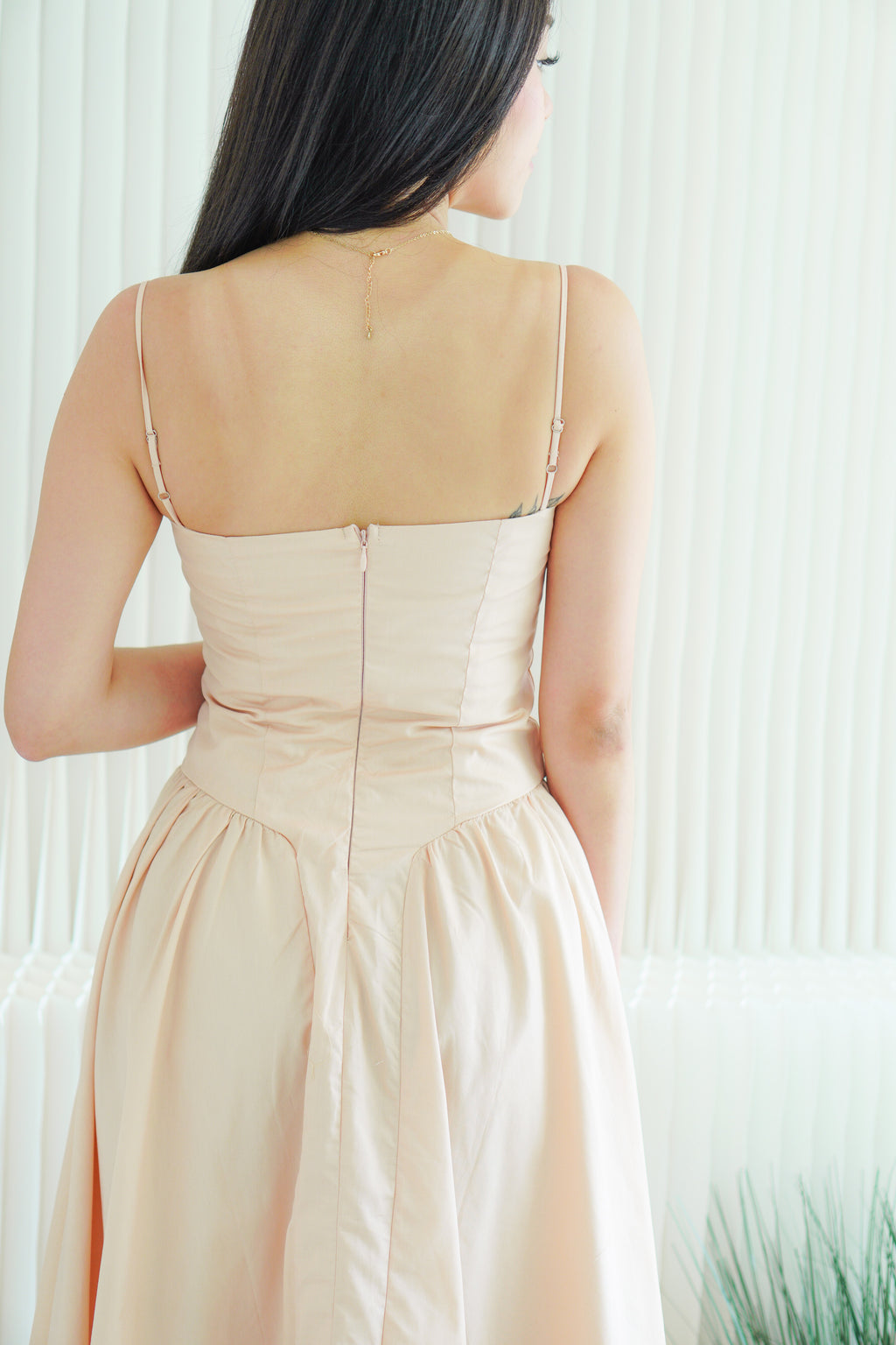 Posy Drop Waist A-Line Dress in Light Pink