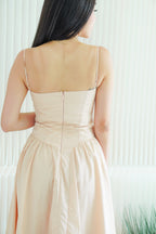 Posy Drop Waist A-Line Dress in Light Pink