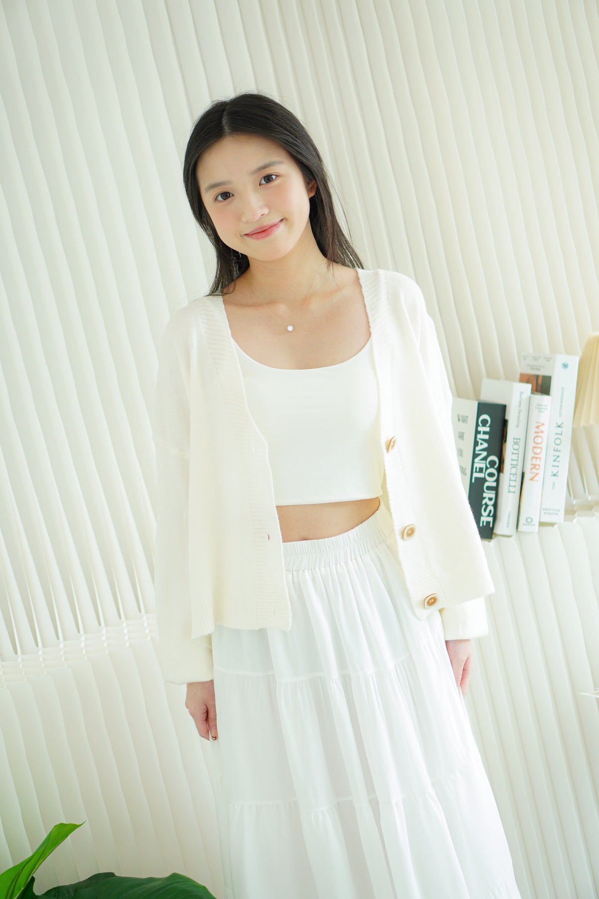 Warm & Somber Cardigan in Cream White