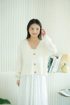 Warm & Somber Cardigan in Cream White