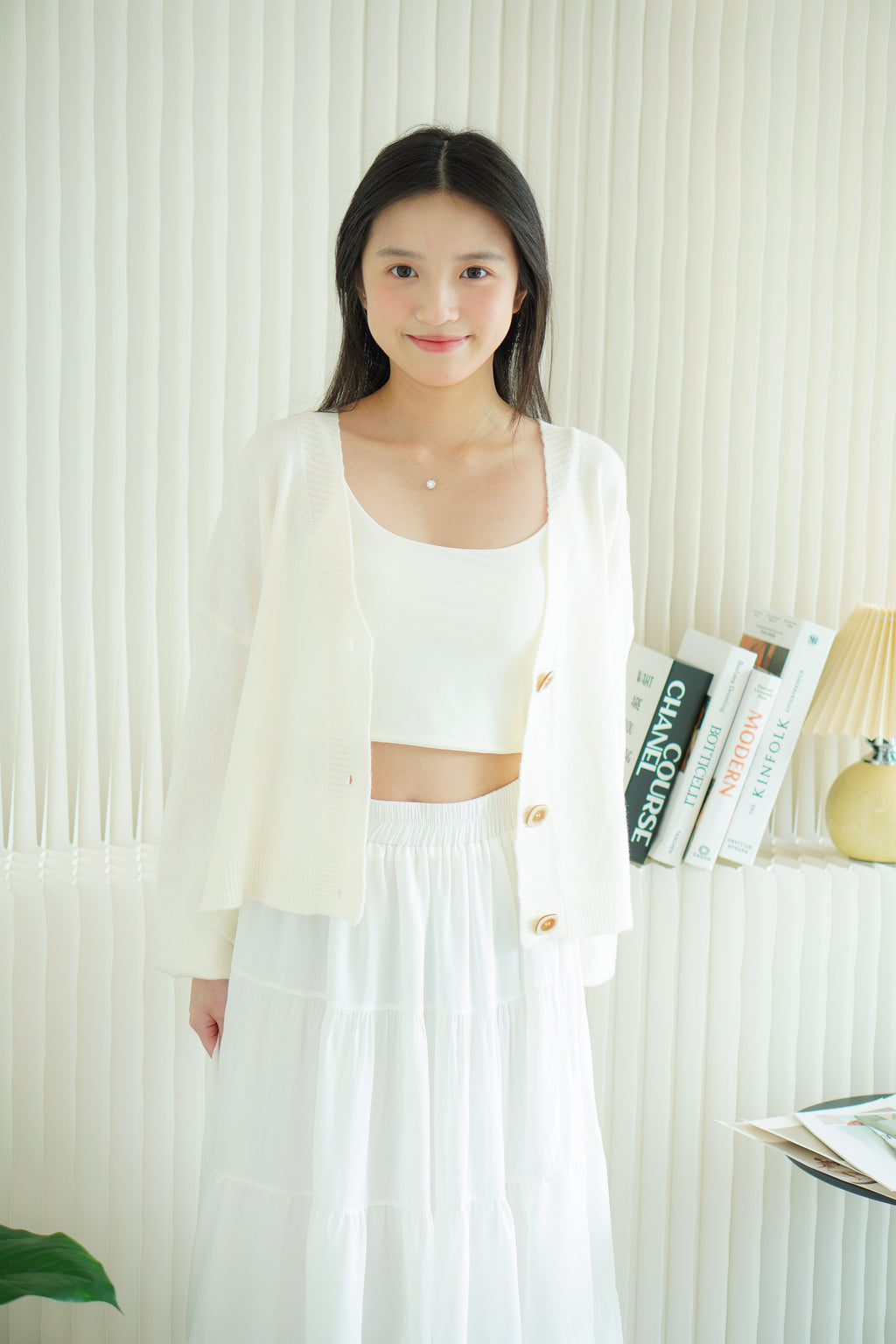 Warm & Somber Cardigan in Cream White