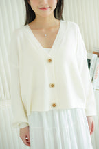 Warm & Somber Cardigan in Cream White