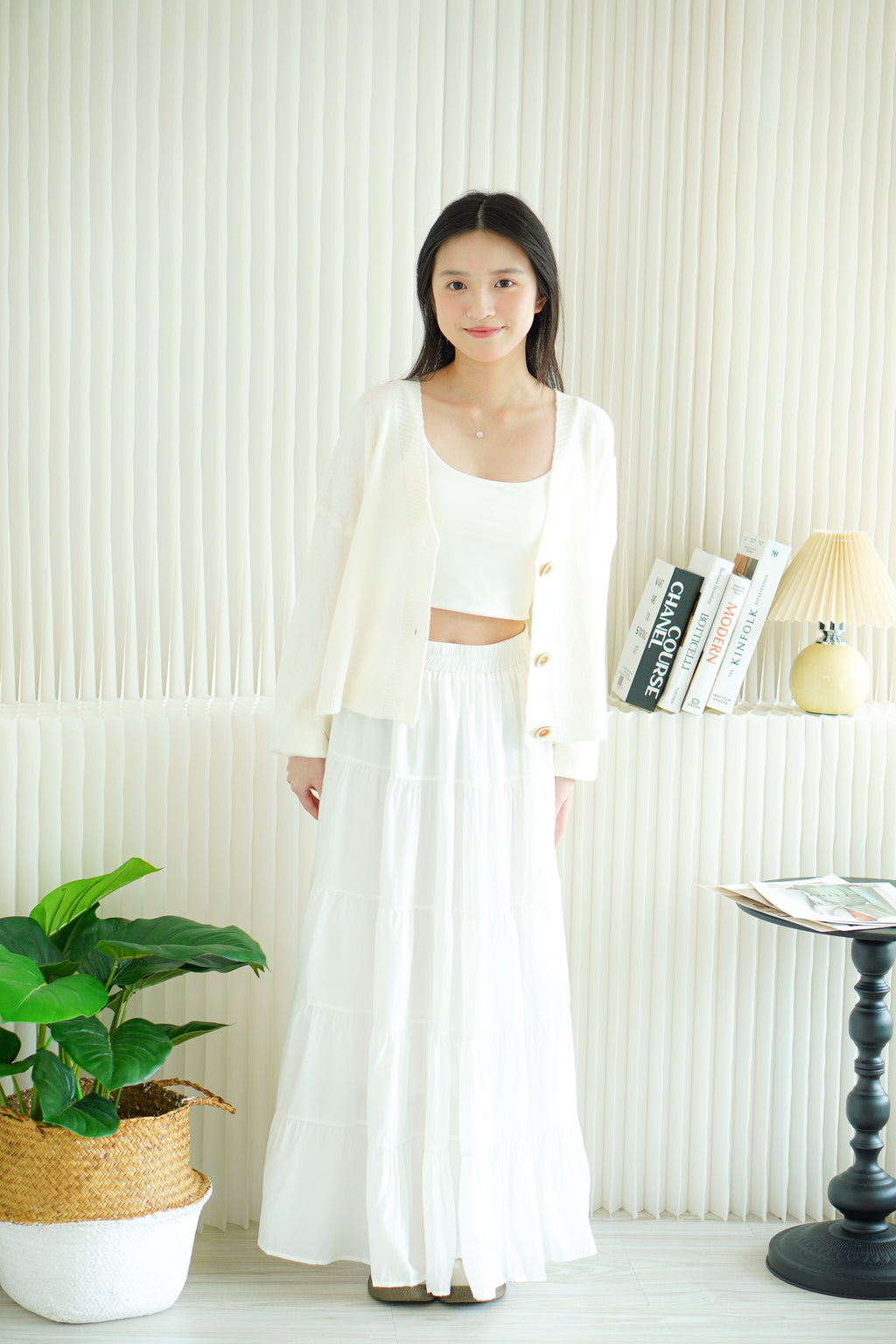 Warm & Somber Cardigan in Cream White