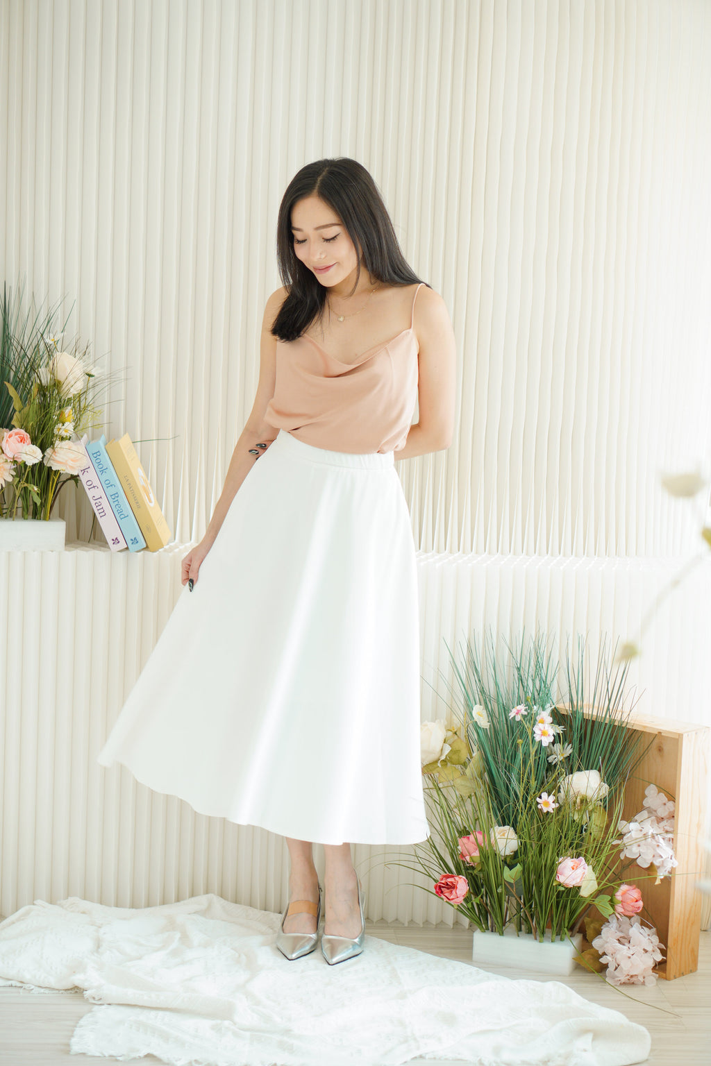 Fancy Schmancy Satin Top in Champagne