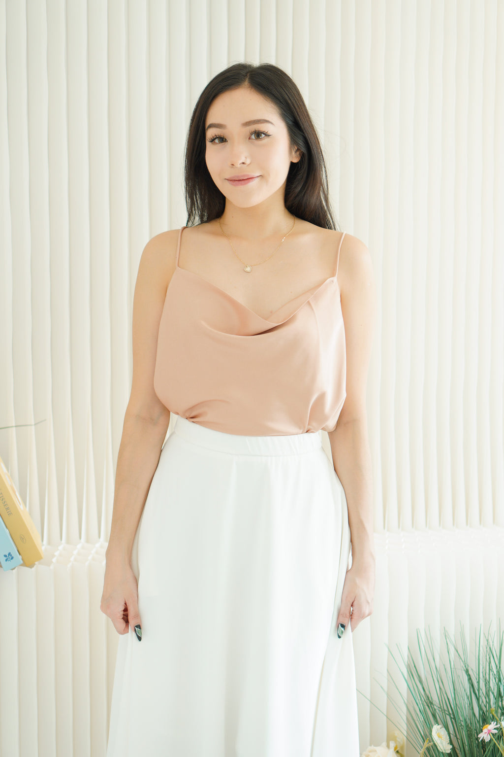 Fancy Schmancy Satin Top in Champagne