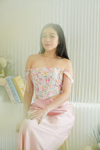 Joliette 2 Way Floral Corset Top in Pink