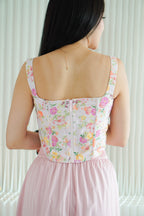 Joliette 2 Way Floral Corset Top in Pink