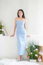 Lime Storm Tube Maxi Dress in Blue
