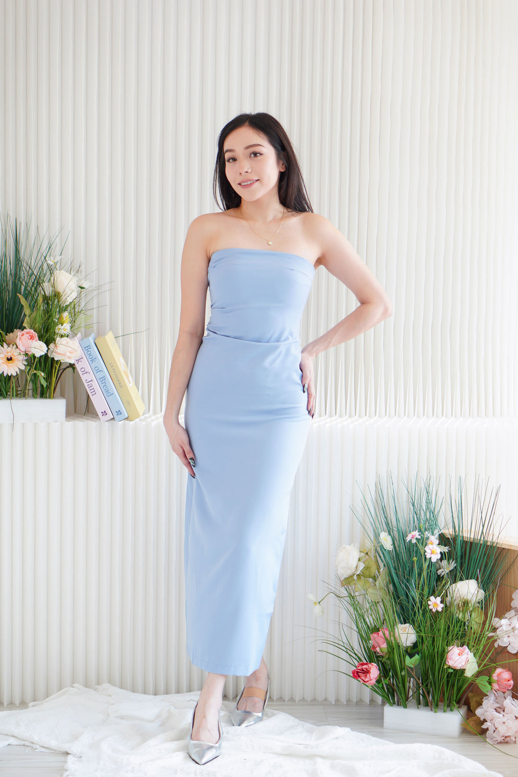 Lime Storm Tube Maxi Dress in Blue