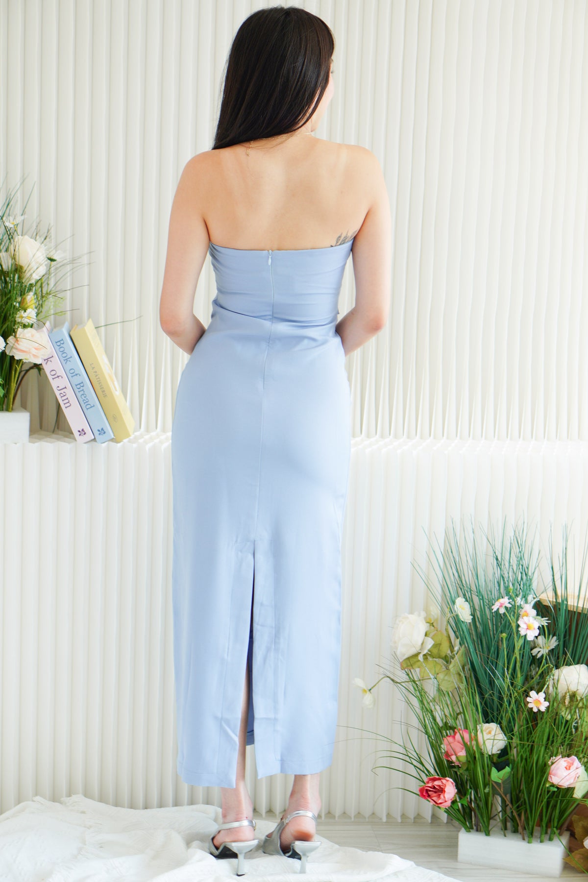 Lime Storm Tube Maxi Dress in Blue