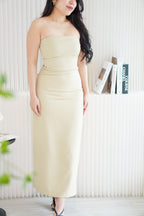 Lime Storm Tube Maxi Dress in Light Khaki