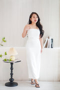 Lime Storm Tube Maxi Dress in White