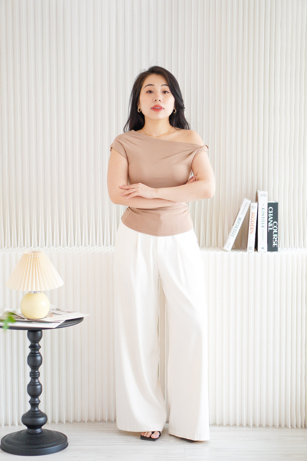 Cedar Toga Ruched Top in Khaki