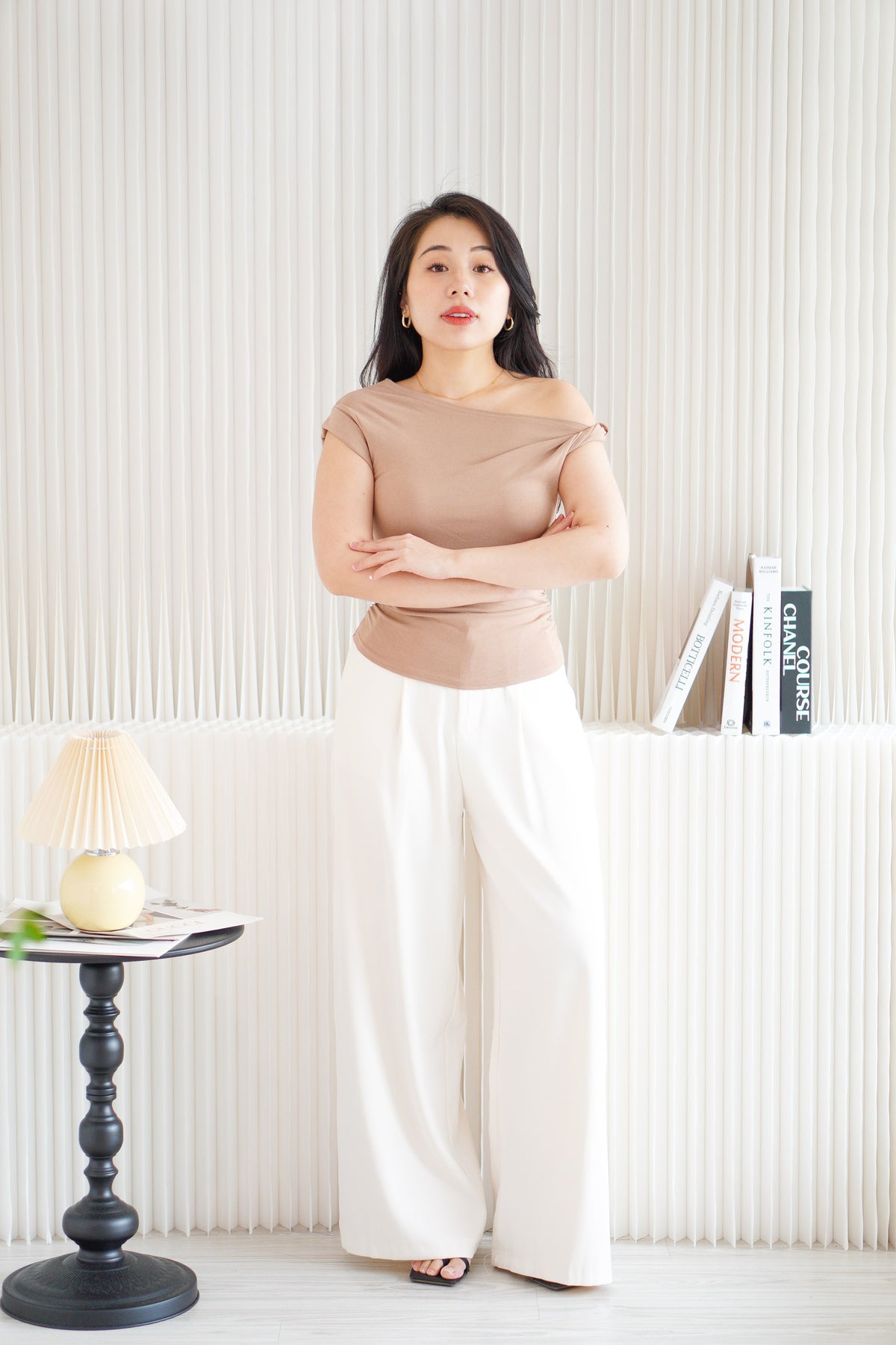 Cedar Toga Ruched Top in Khaki