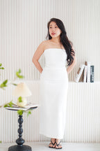 Lime Storm Tube Maxi Dress in White