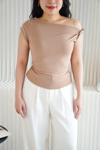 Cedar Toga Ruched Top in Khaki
