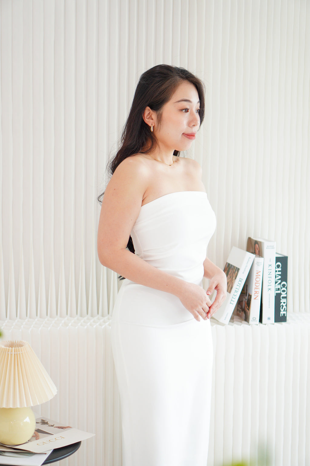 Lime Storm Tube Maxi Dress in White