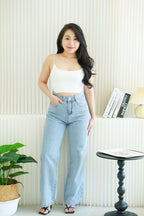 Cleo Straight Cut Jeans in Blue