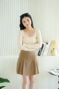Wren Basic Long Sleeve Top in Beige