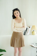 Wren Basic Long Sleeve Top in Beige