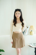 Wren Basic Long Sleeve Top in Beige