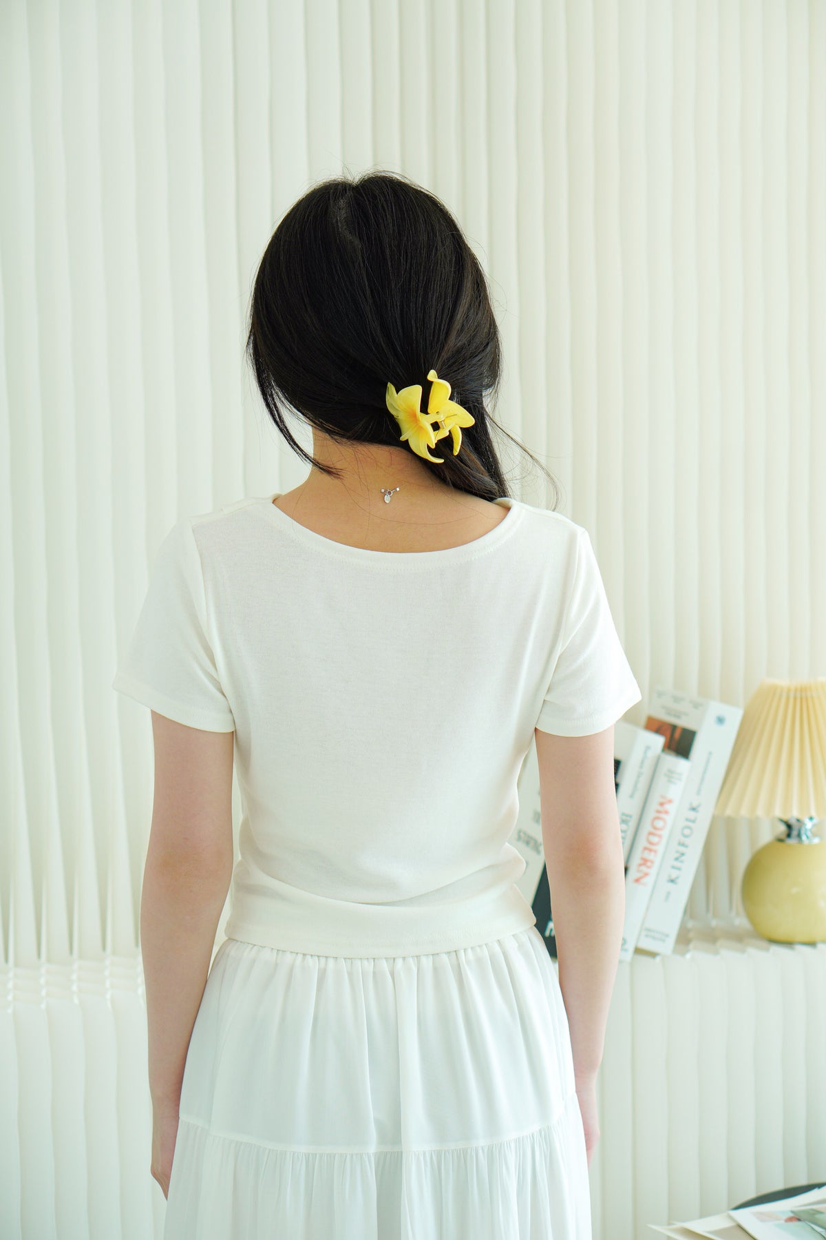Lydia Ruched Off Shoulder Top in White