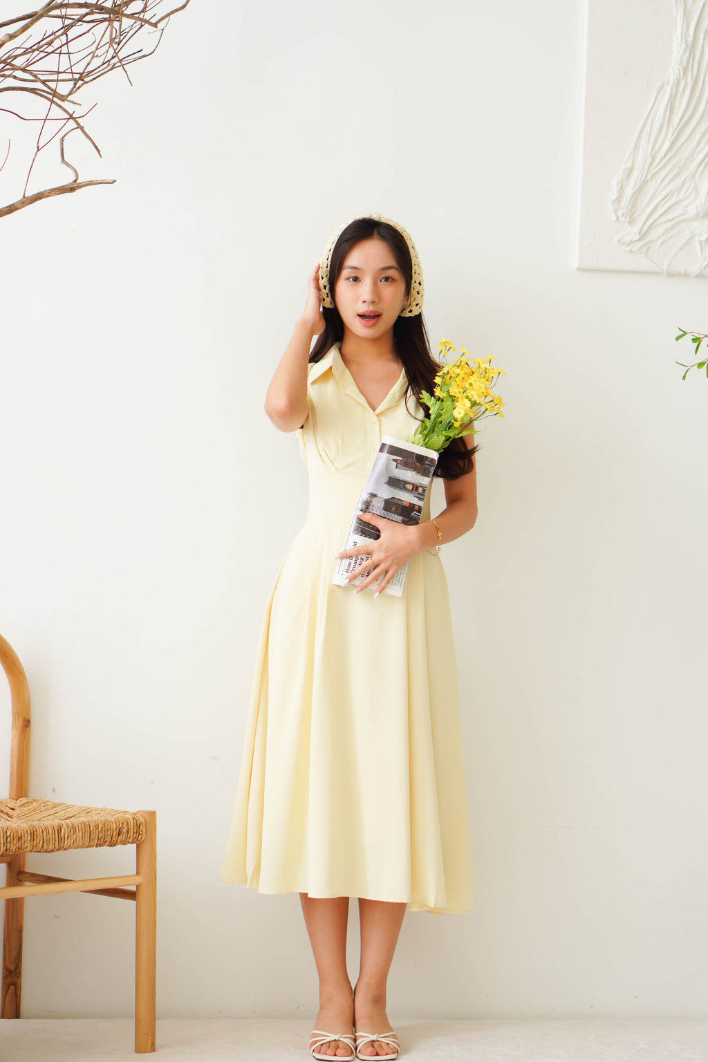 Claire Dress by Bash in Yellow