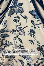 Wei Qing Halter Neck Pearls Maxi Cheongsam in Blue and Cream Grey