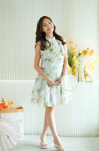 Lu Xin A-Line Floral Short Cheongsam in Green