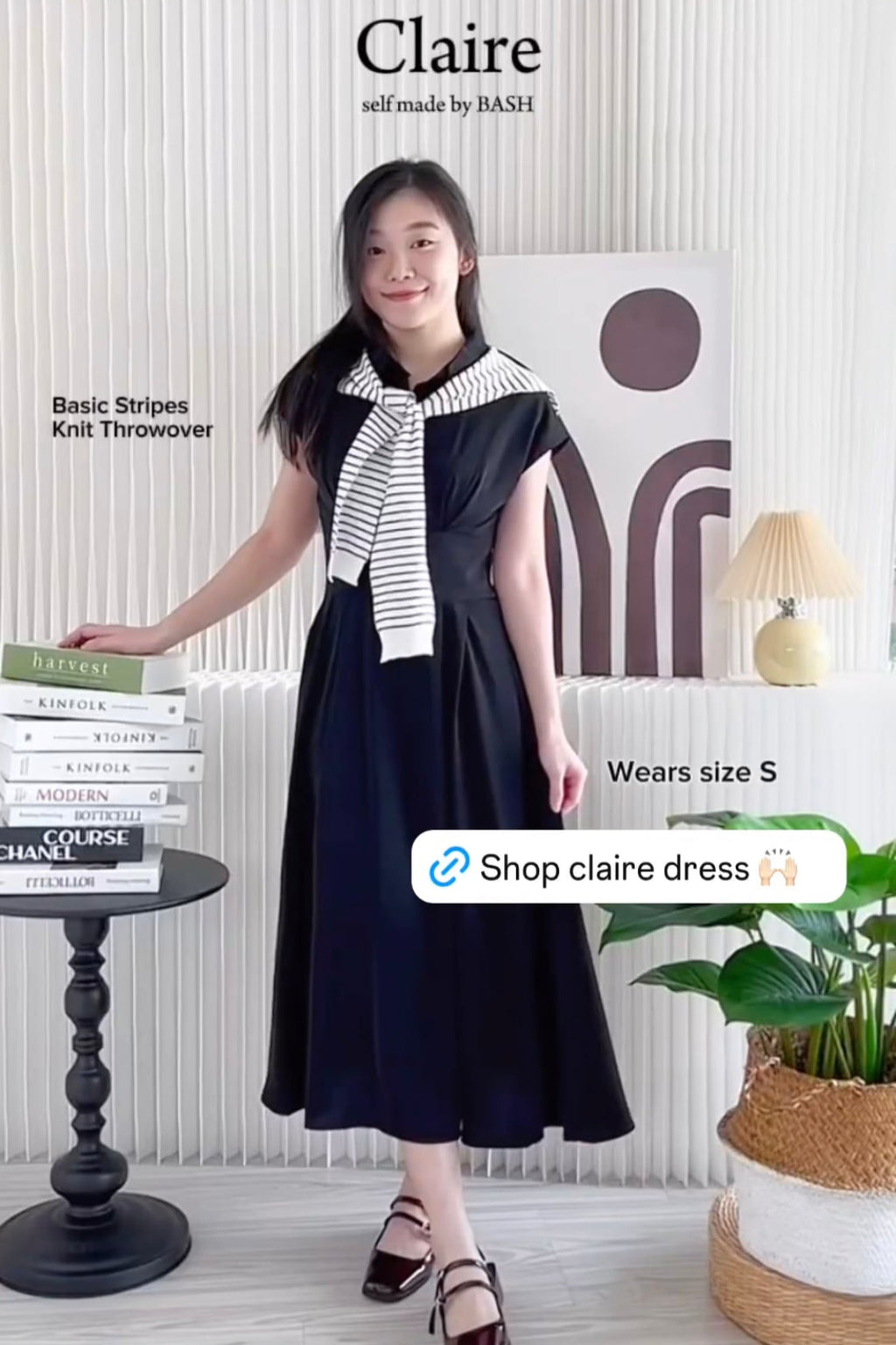 Claire Dress + Basic Knit Throwover