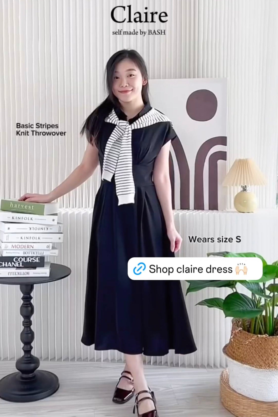 Claire Dress + Basic Knit Throwover
