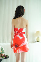 Lily Haze Floral Printed Short Tube Dress in White