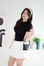 Nello Basic Round Neck Top in Black