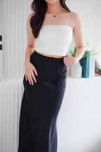 Soyara Padded Ruched Tube Top in White