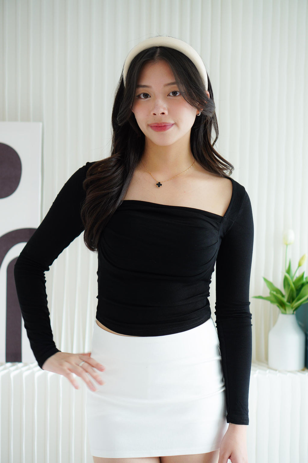 Eclipsa Basic Mini Skirt in White