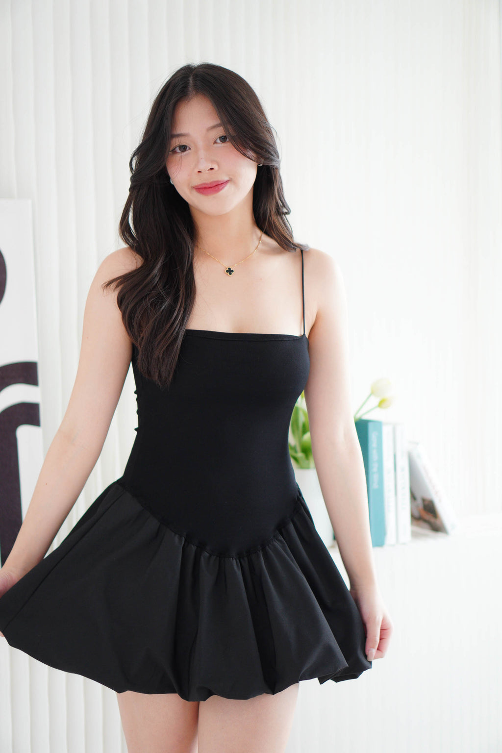 (BACKORDER) Sienna Ray Mini Bubble Dress in Black
